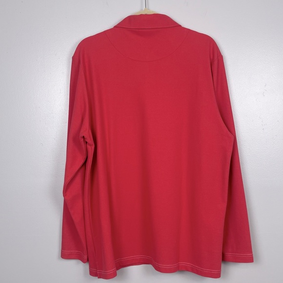 Paul Fredrick Men's Burgundy Cotton Blend Button Front Polo Size L - Picture 2 of 10